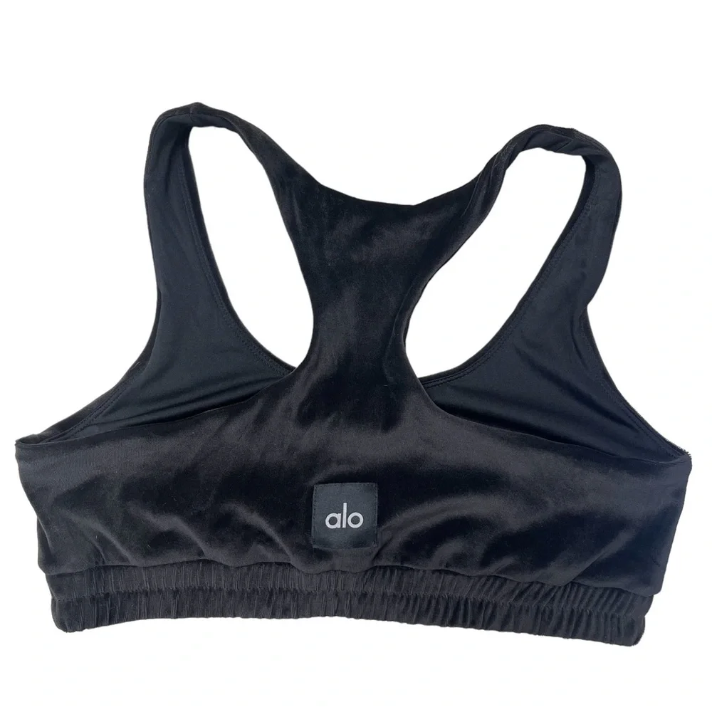 ALO Velour Glimmer Scoop Neck Bra sz M - Picture 5 of 8